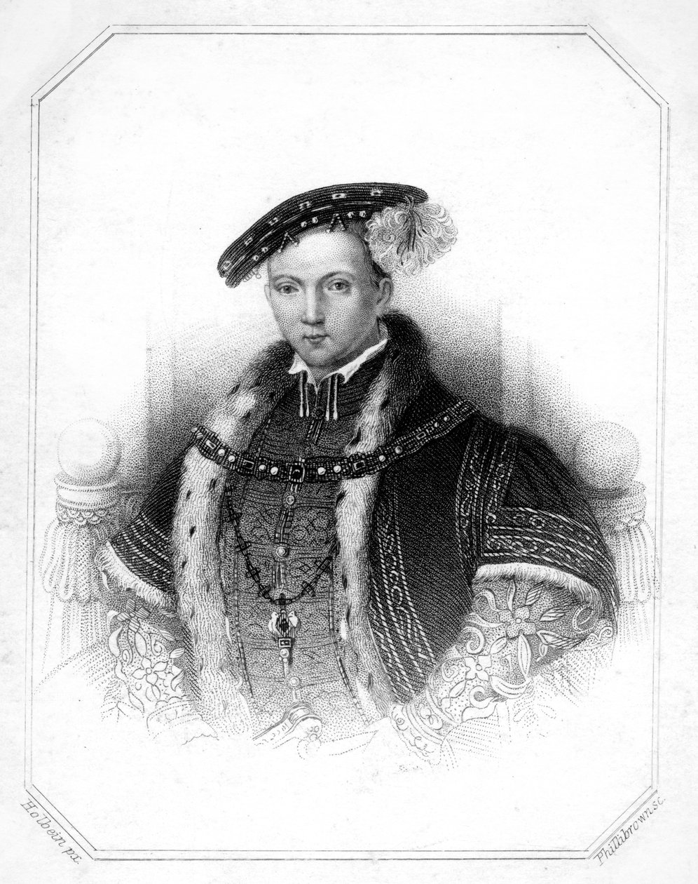 Edward VI, konge af England, 1800-tallet. af Thomas Phillibrown