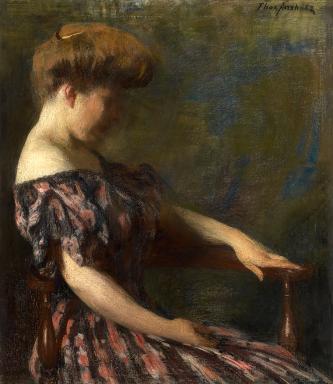 En blomstret kjole, 1906. af Thomas Pollock Anshutz