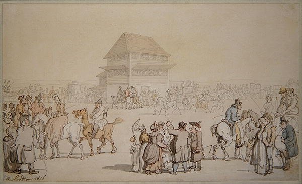 Et overfyldt løbsmøde af Thomas Rowlandson