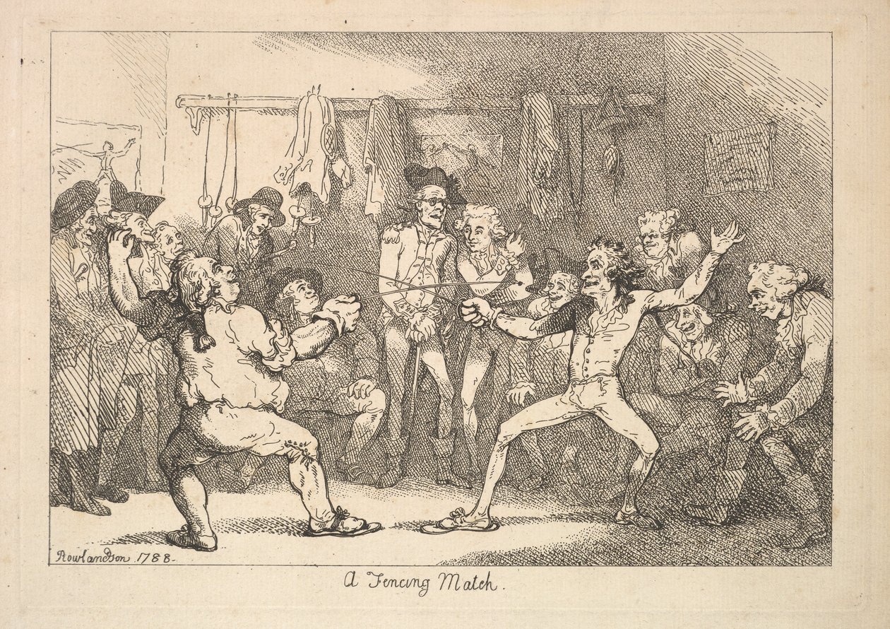 En fægtekamp, 1788. af Thomas Rowlandson