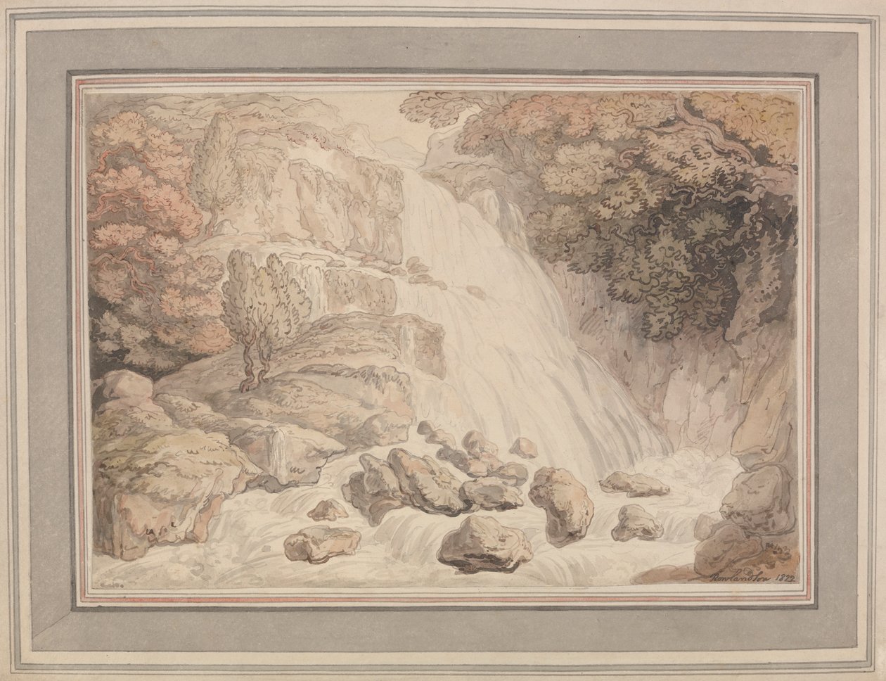 Et højt vandfald af Thomas Rowlandson