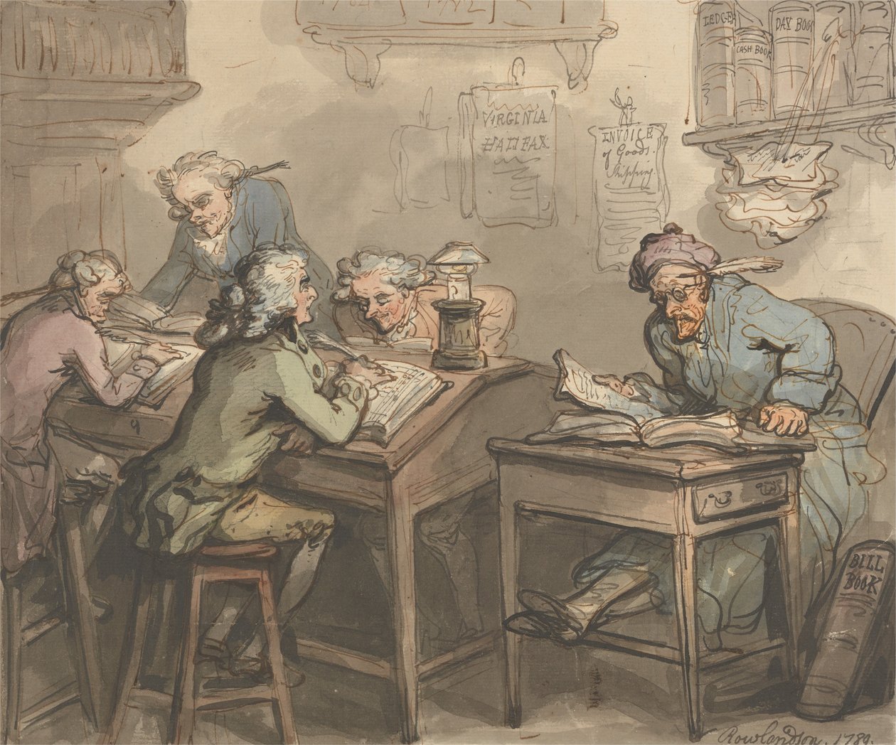 Et købmands kontor af Thomas Rowlandson