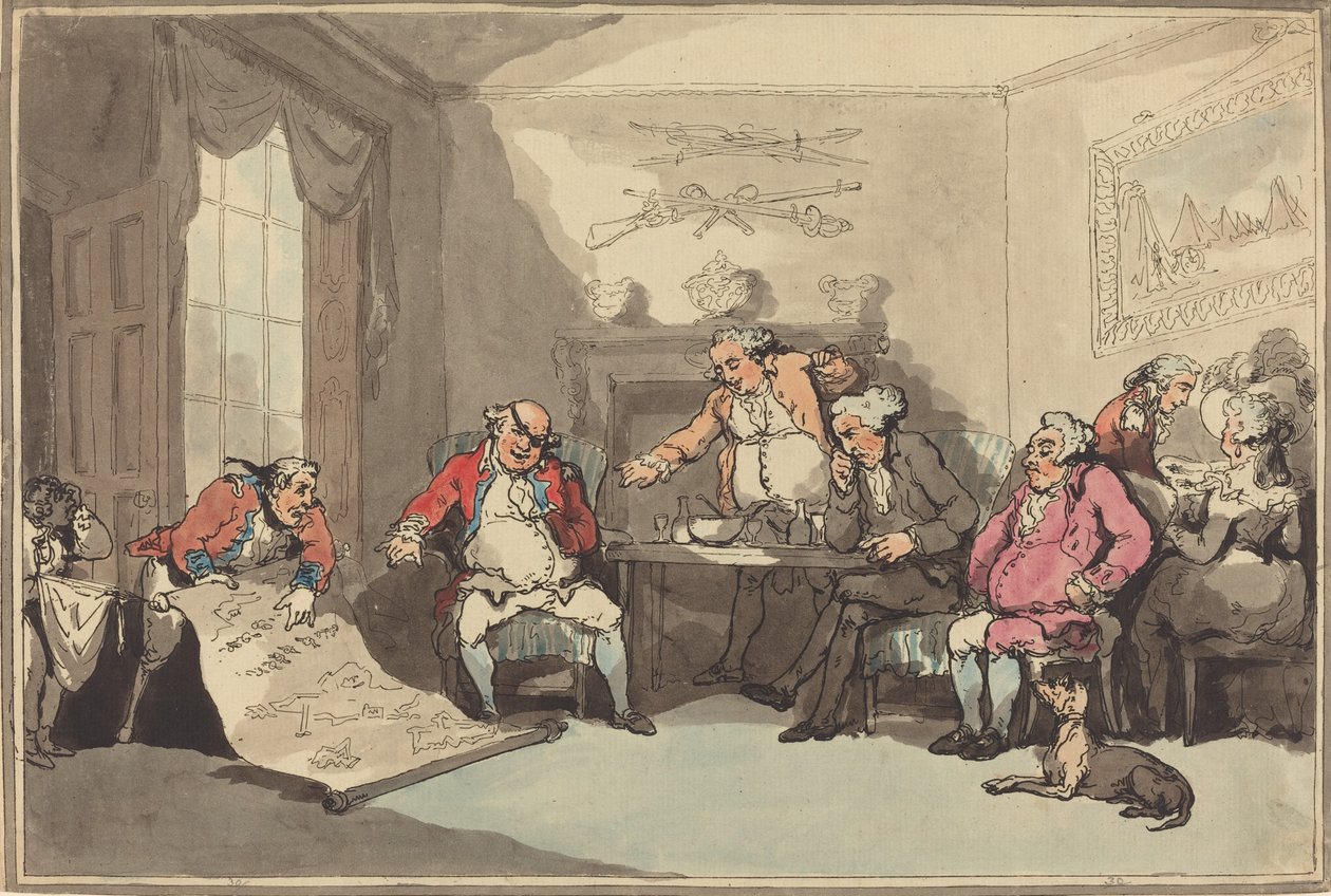 Et Militsmøde, sandsynligvis 1799. af Thomas Rowlandson