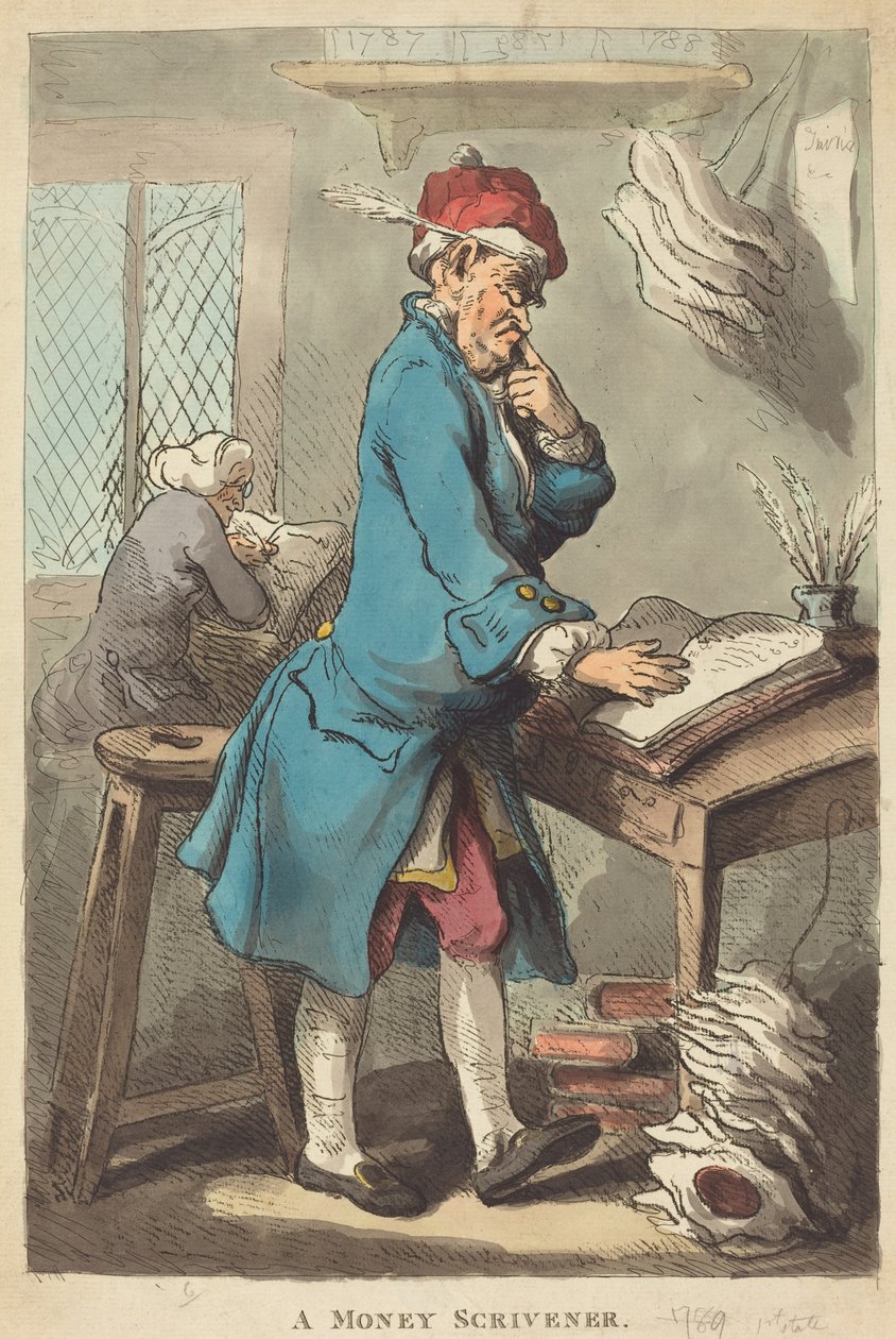 En pengeskribent af Thomas Rowlandson