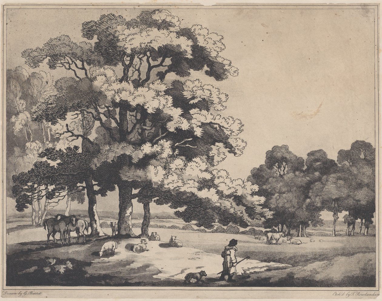 Et parklandskab, 1783-89., 1783-89. af Thomas Rowlandson