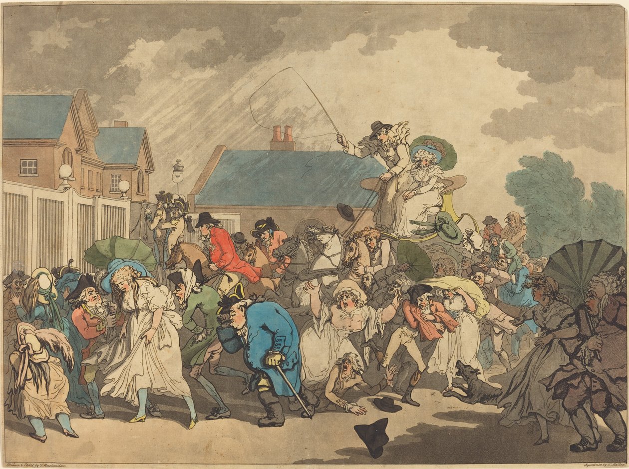 En squall i Hyde Park af Thomas Rowlandson