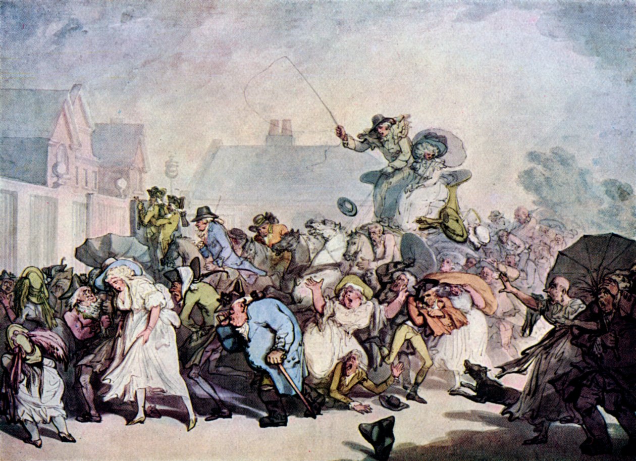 A Squall in Hyde Park, 1791, 1929 af Thomas Rowlandson