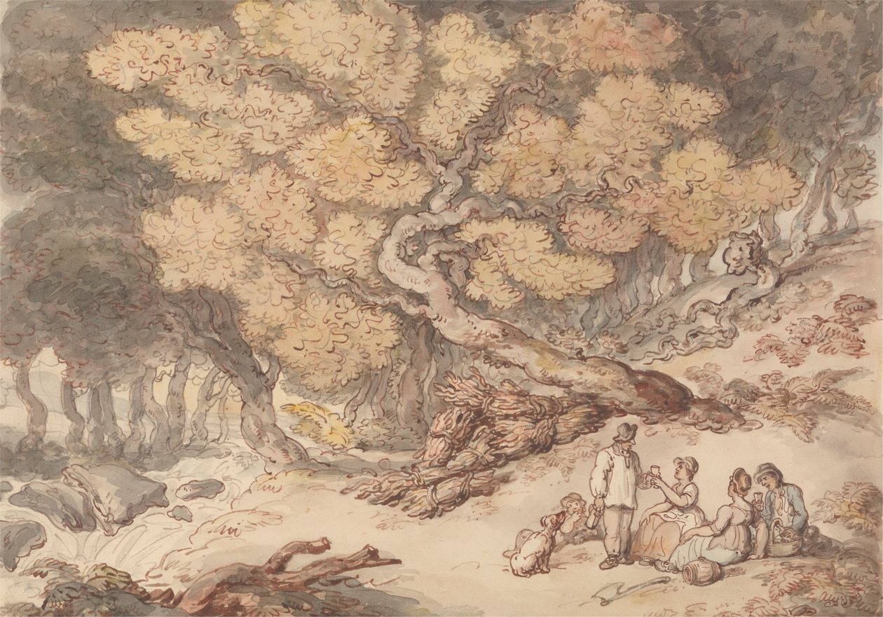 En skovhugger-picnic af Thomas Rowlandson