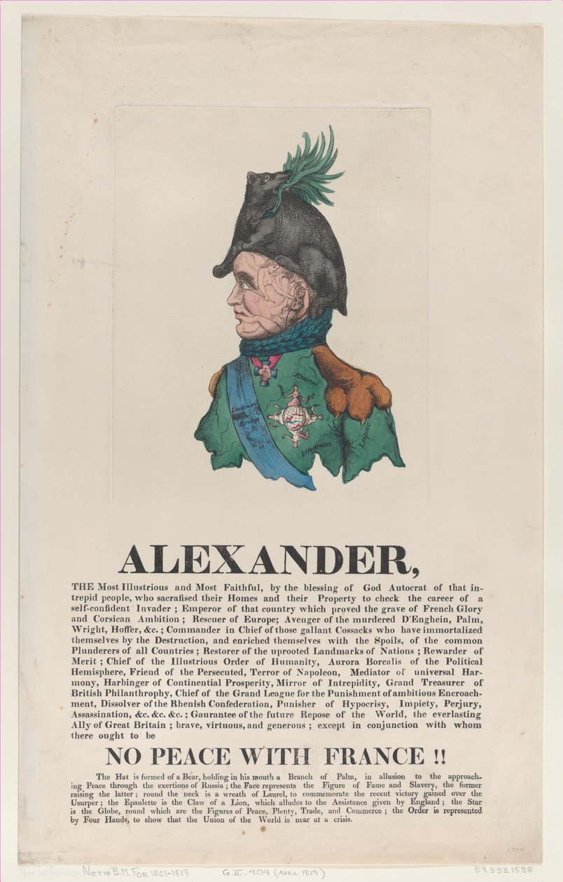 Alexander, april 1814., april 1814. af Thomas Rowlandson