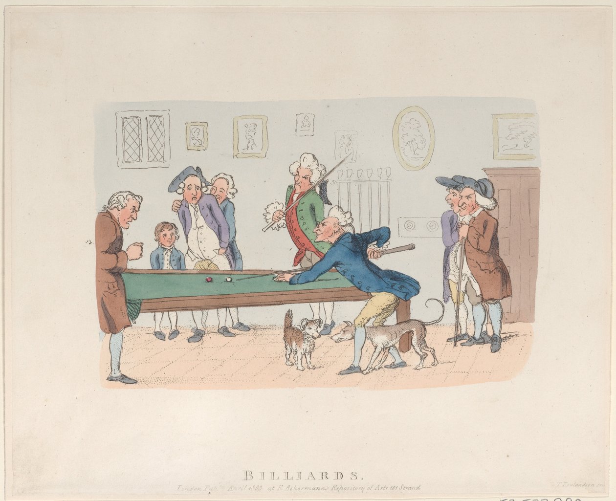 Billard, april 1803., april 1803. af Thomas Rowlandson
