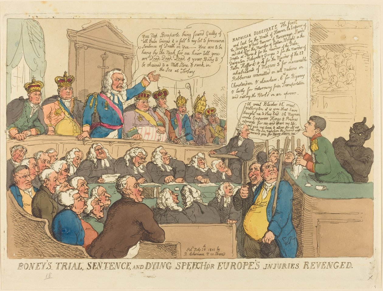 Boneys retssag, dom og døende tale af Thomas Rowlandson