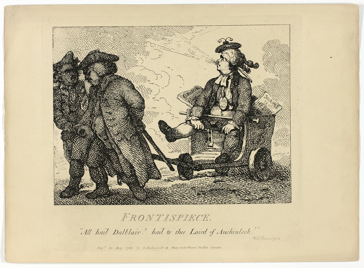 Boswells tur til Hebriderne: Frontispice af Thomas Rowlandson
