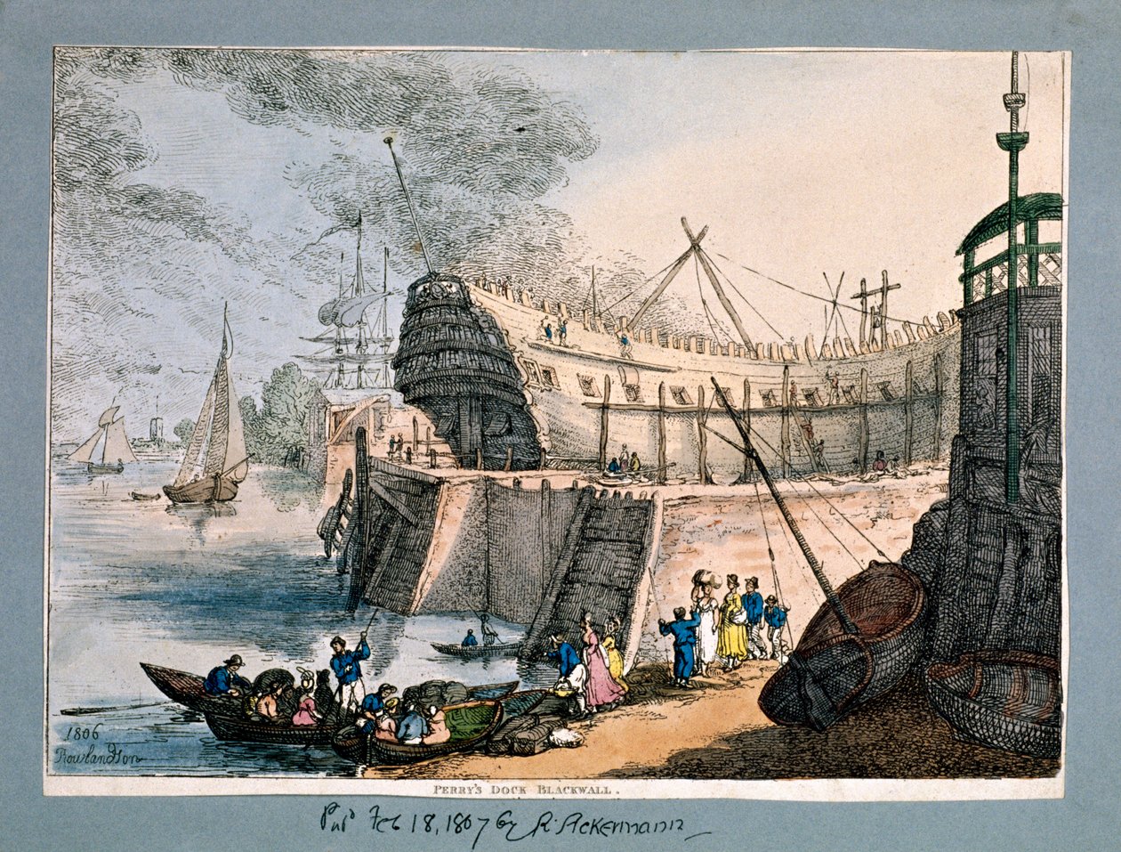 Brunswick Dock, Blackwall, London, 1806 af Thomas Rowlandson