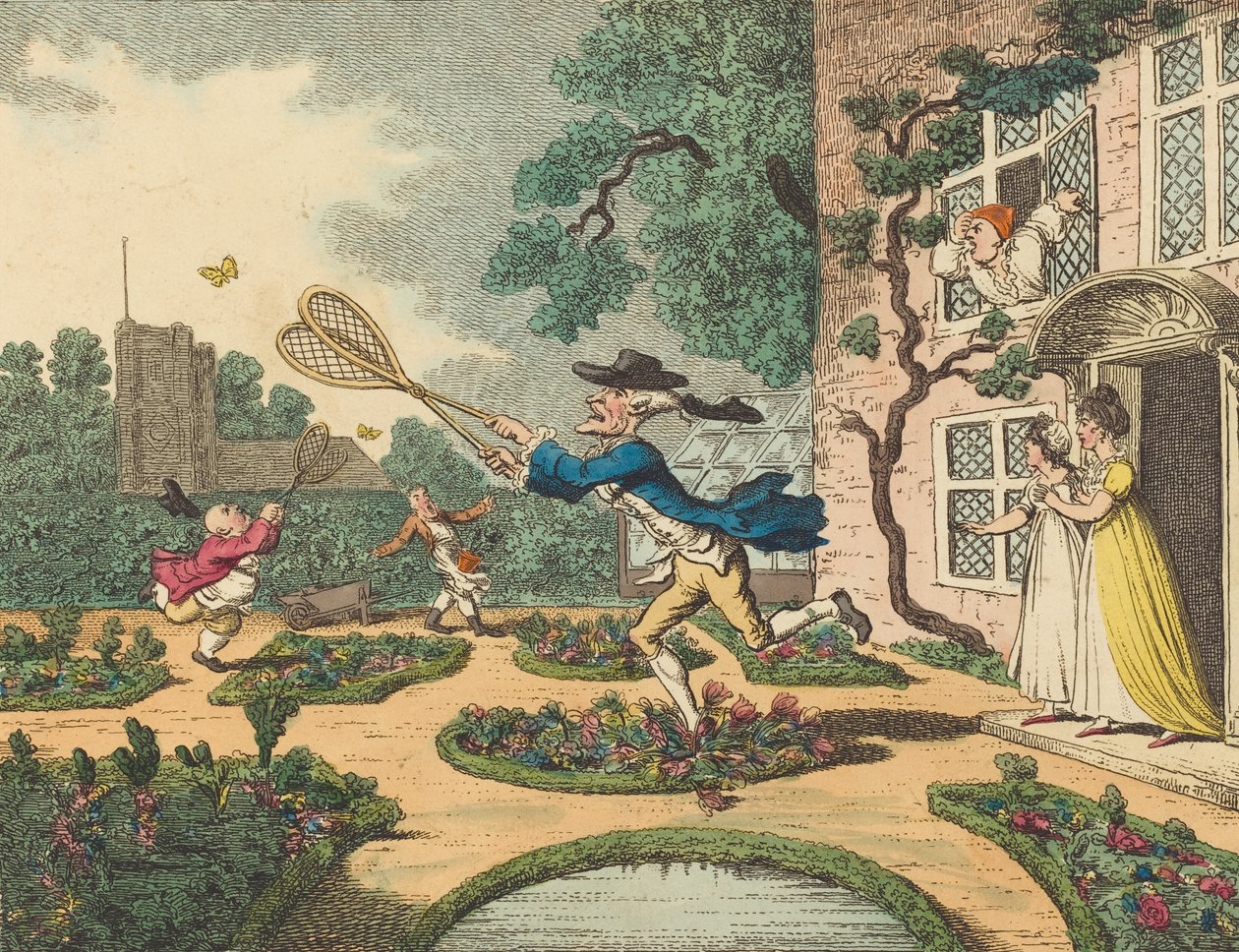 Sommerfuglejagt, 1806. af Thomas Rowlandson
