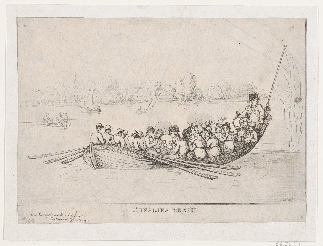 Chelsea Reach, 1799., 1799. af Thomas Rowlandson