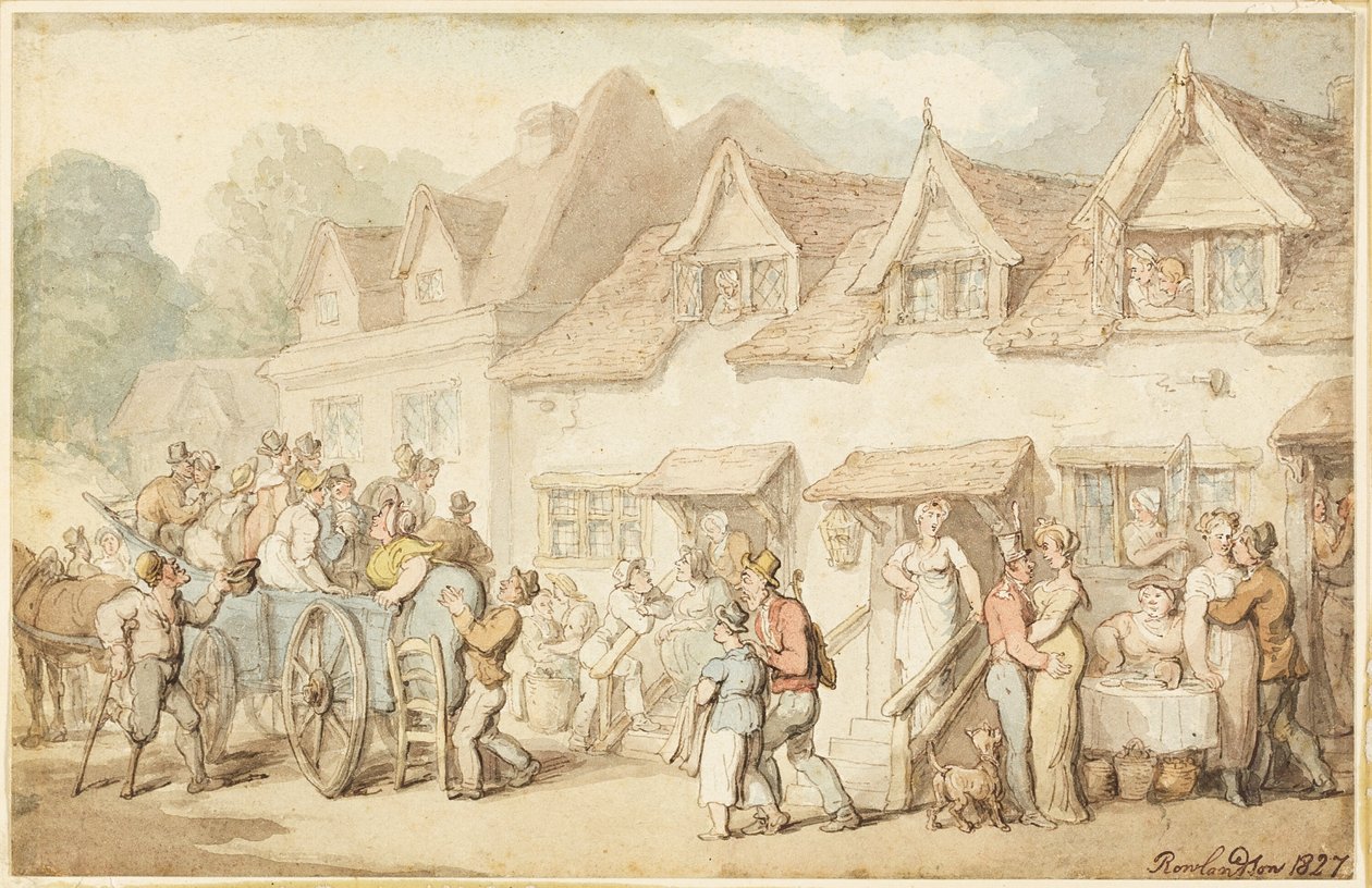 Træner skiftende heste af Thomas Rowlandson