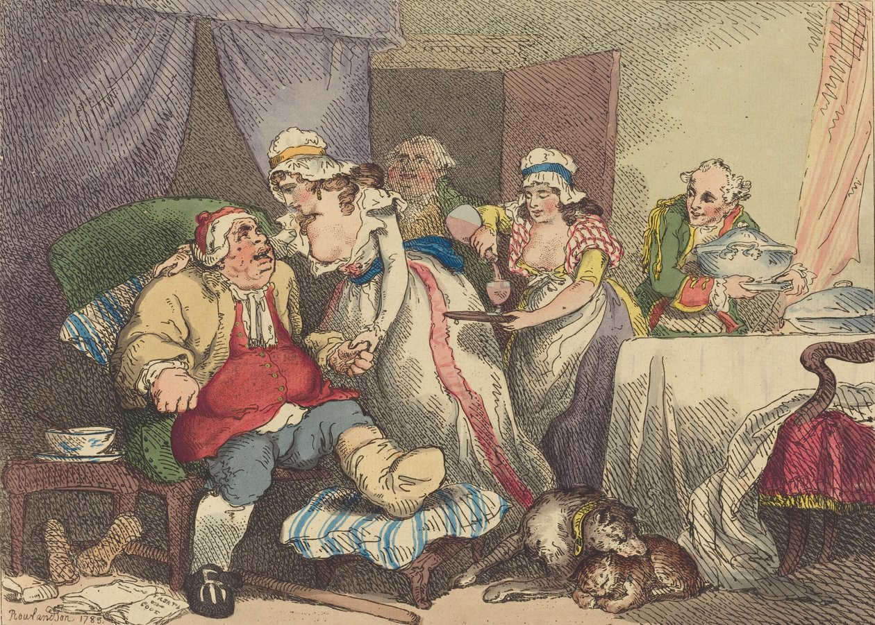 Komfort i gigten, 1785. af Thomas Rowlandson