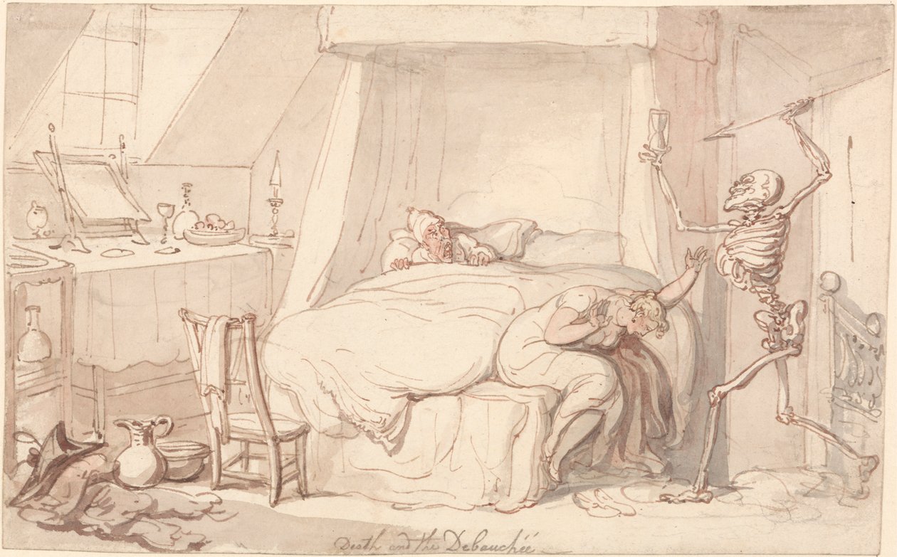 Døden og Debauchee af Thomas Rowlandson