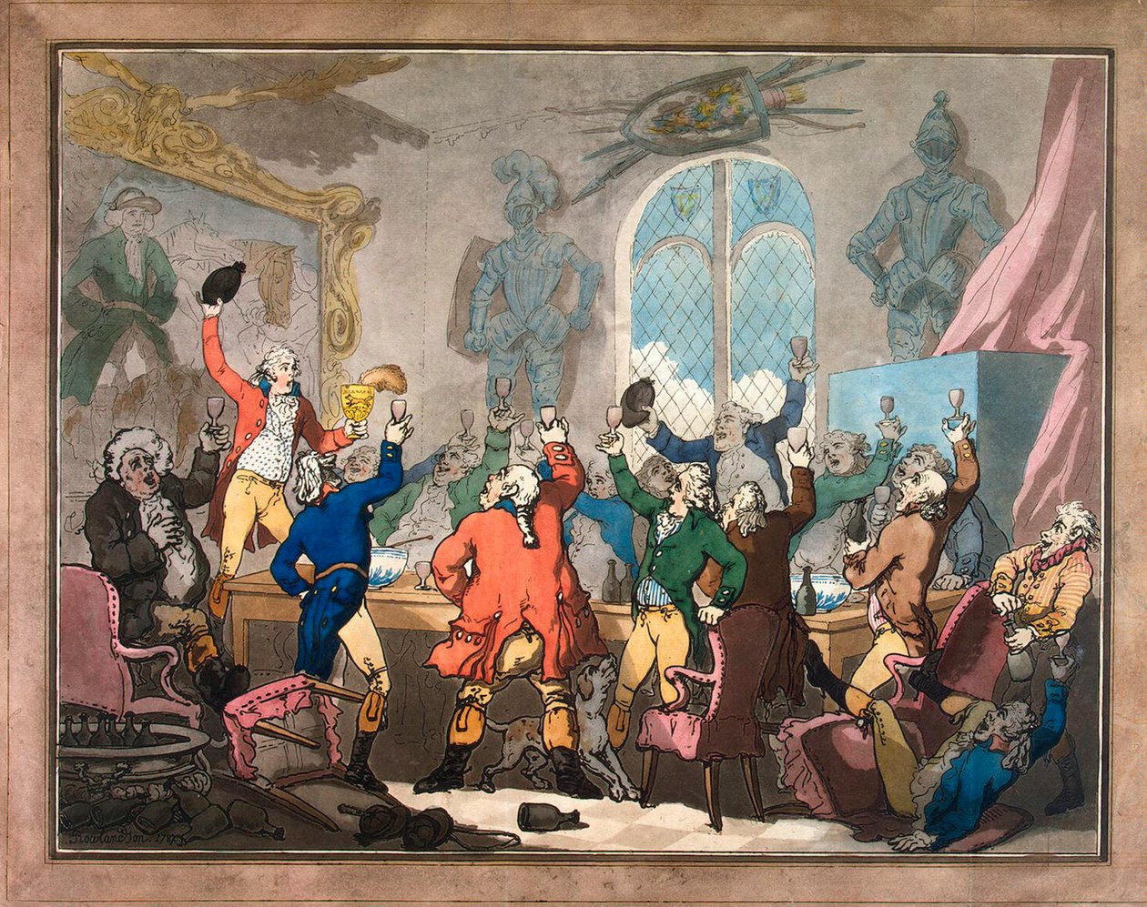 Middag, 1787. af Thomas Rowlandson