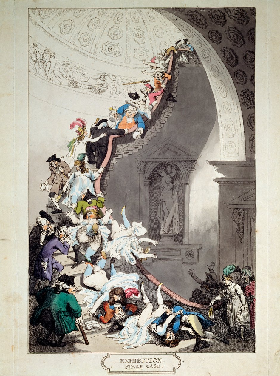 Udstilling Stare Case, 1811. af Thomas Rowlandson