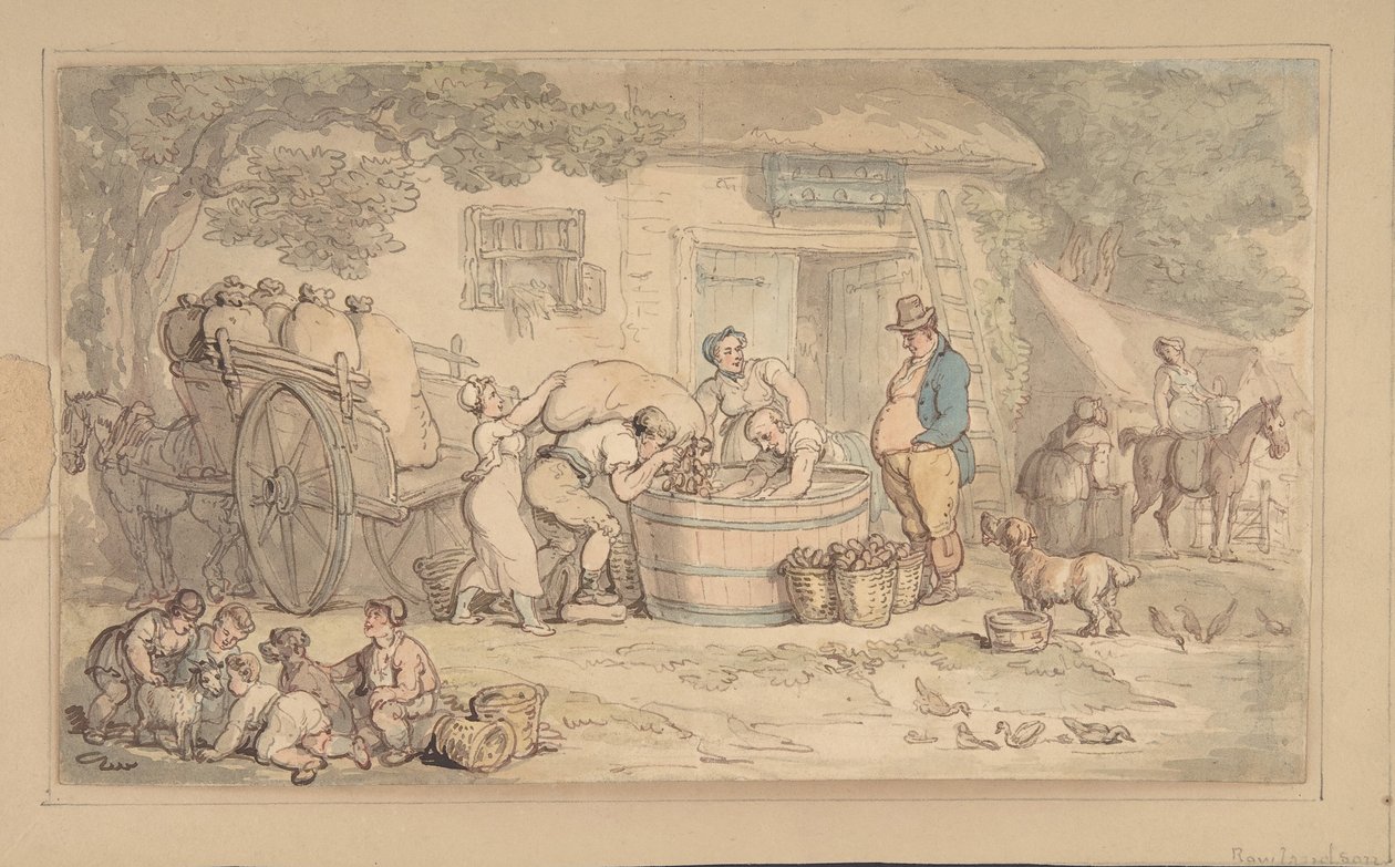 Landbrugsscene, 1780-1827. af Thomas Rowlandson