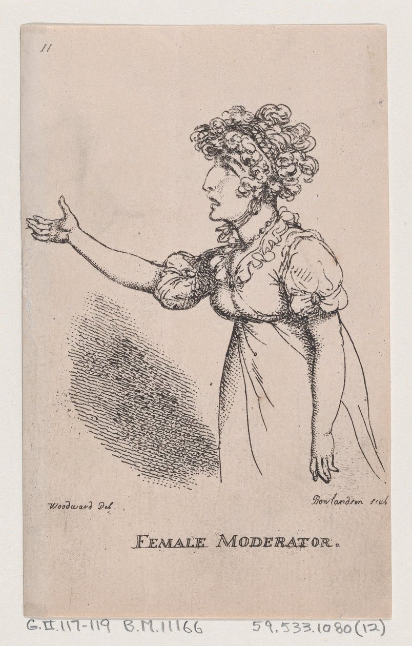 kvindelig moderator, 1808., 1808. af Thomas Rowlandson