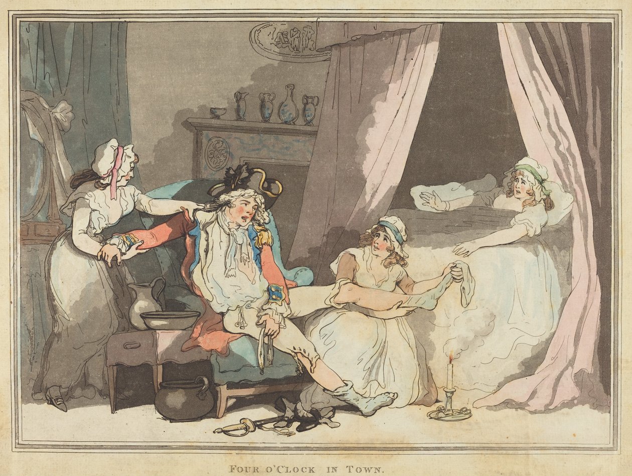 Klokken fire i byen af Thomas Rowlandson