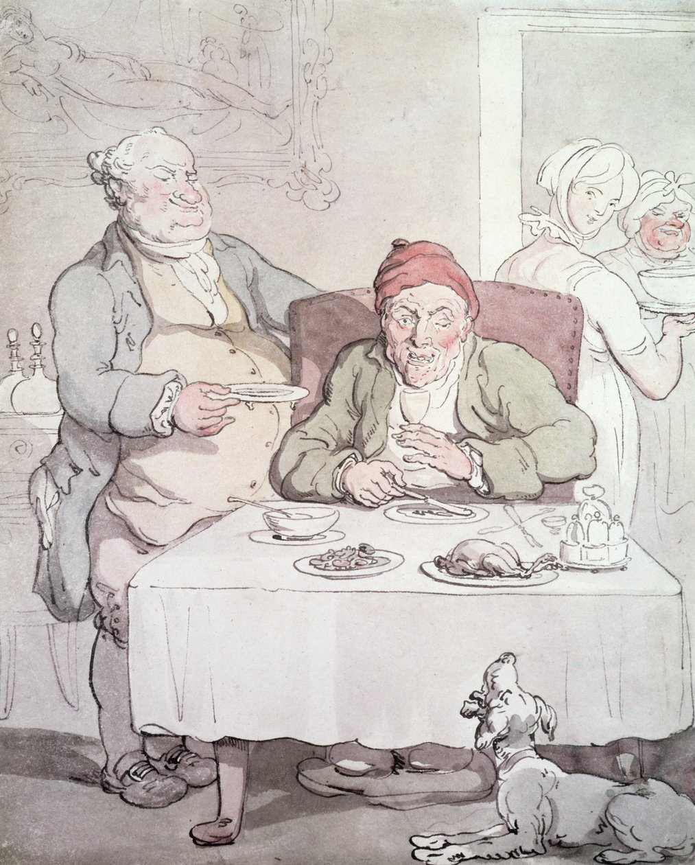 frådseri (pen og wc på papir) af Thomas Rowlandson