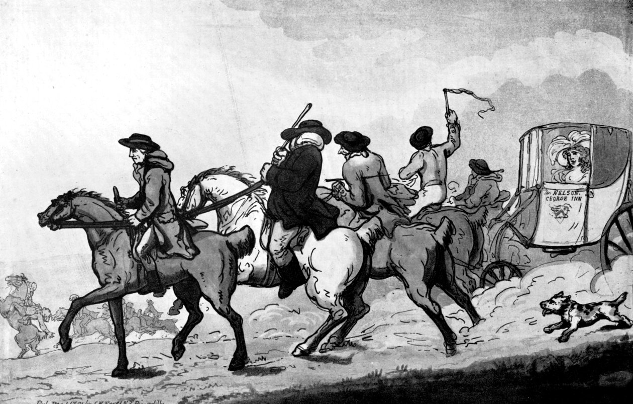 Går til løbene, slutningen af det 18. århundrede. af Thomas Rowlandson