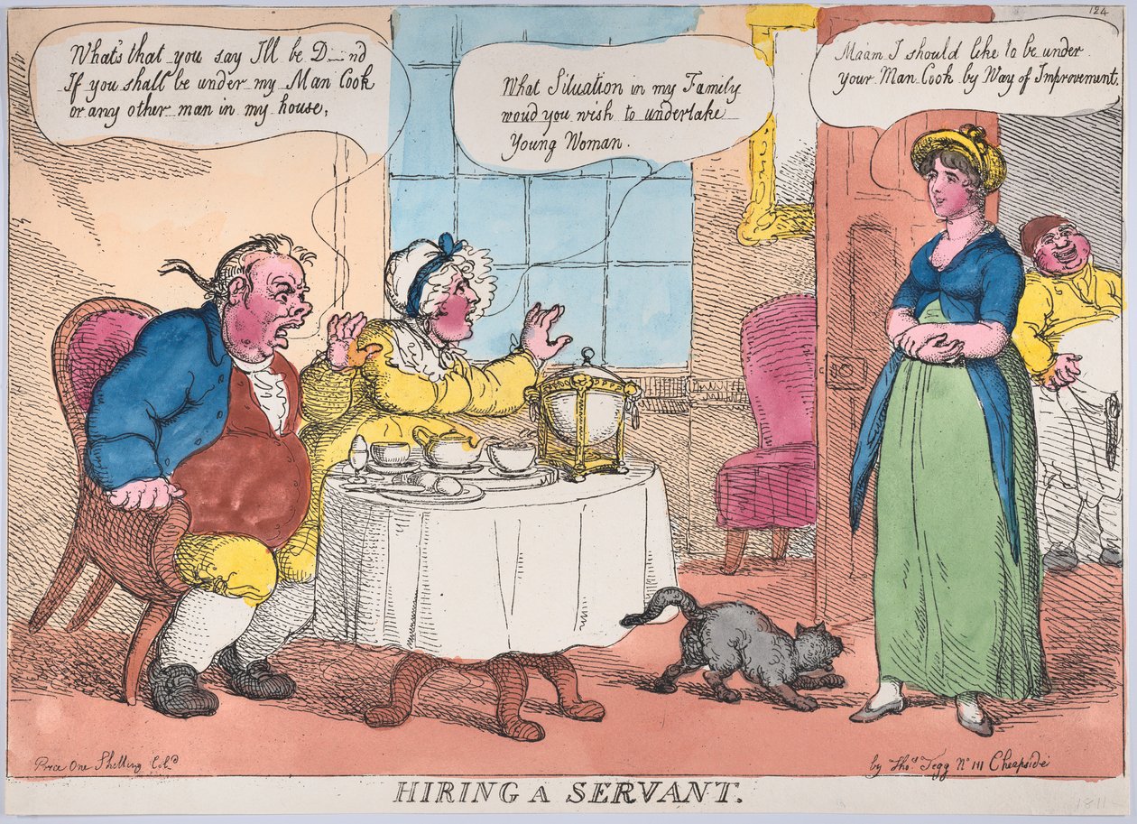 Ansættelse af en tjener, 1811., 1811. af Thomas Rowlandson