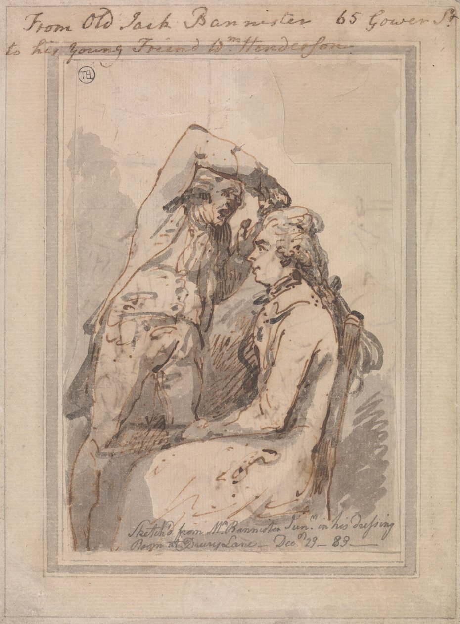 Jack Bannister i sit omklædningsrum af Thomas Rowlandson