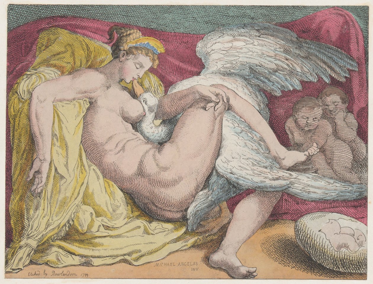 Leda og svanen, 1799., 1799. af Thomas Rowlandson