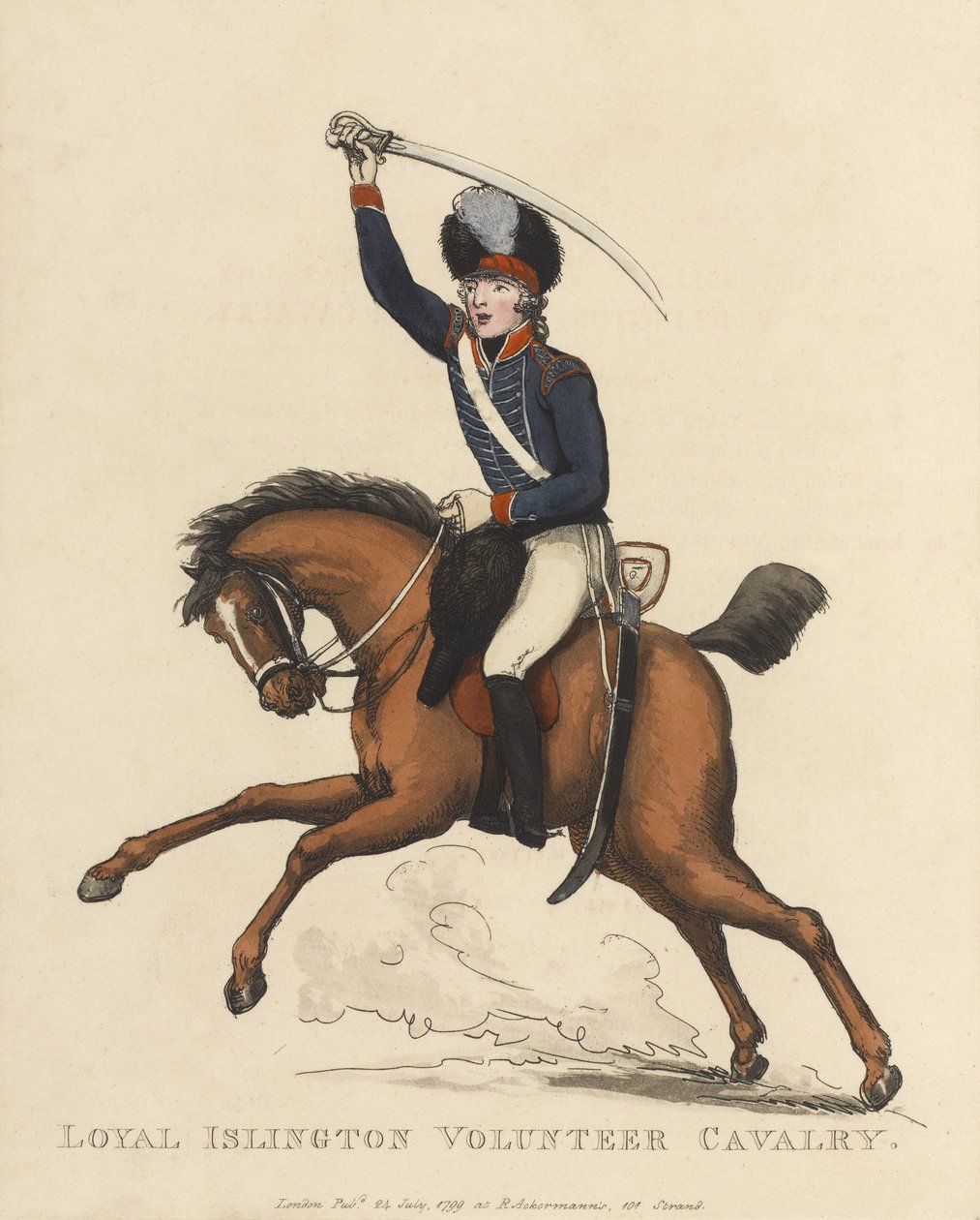 Loyal Islington Volunteer Cavalry, ca. 1799 (farvet akvatint) af Thomas Rowlandson