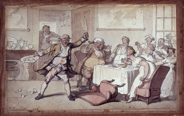 Galskab ved middagsbordet af Thomas Rowlandson