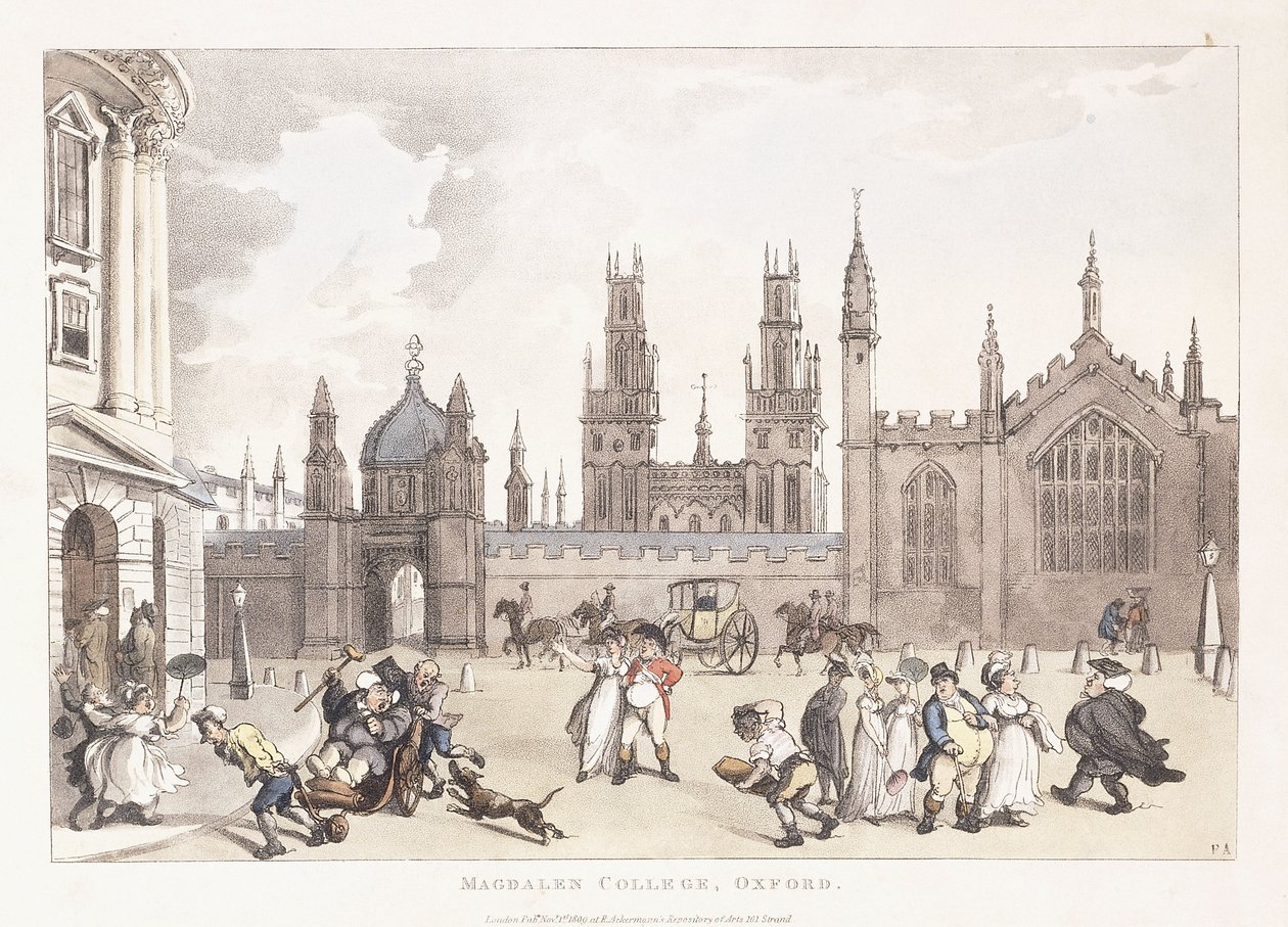 Magdalen College, Oxford, 1809-1811 af Thomas Rowlandson