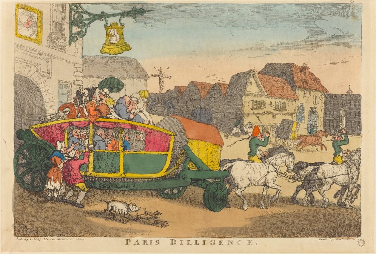 Paris Diligence af Thomas Rowlandson