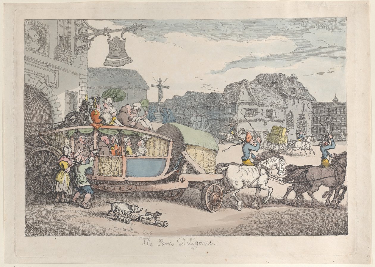 Paris Diligence, ca. 1810., ca. 1810. af Thomas Rowlandson