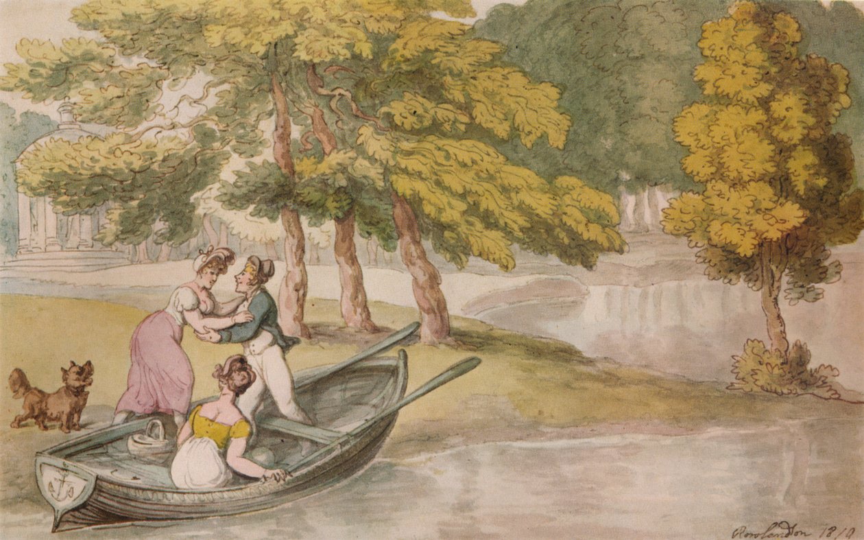 Popes Villa, Twickenham: The Outing, c1819 af Thomas Rowlandson