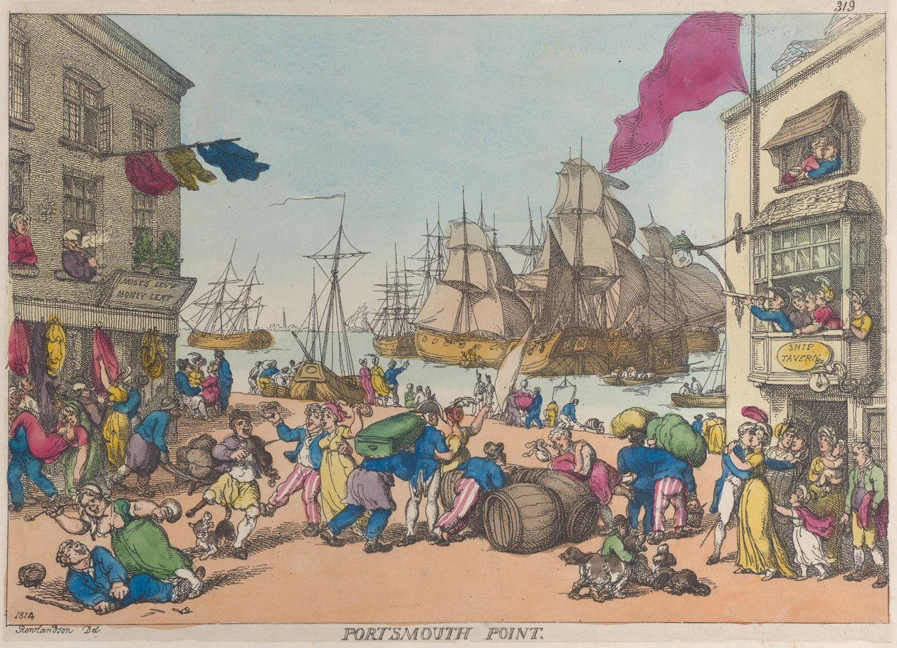 Portsmouth Point, 1814., 1814. af Thomas Rowlandson