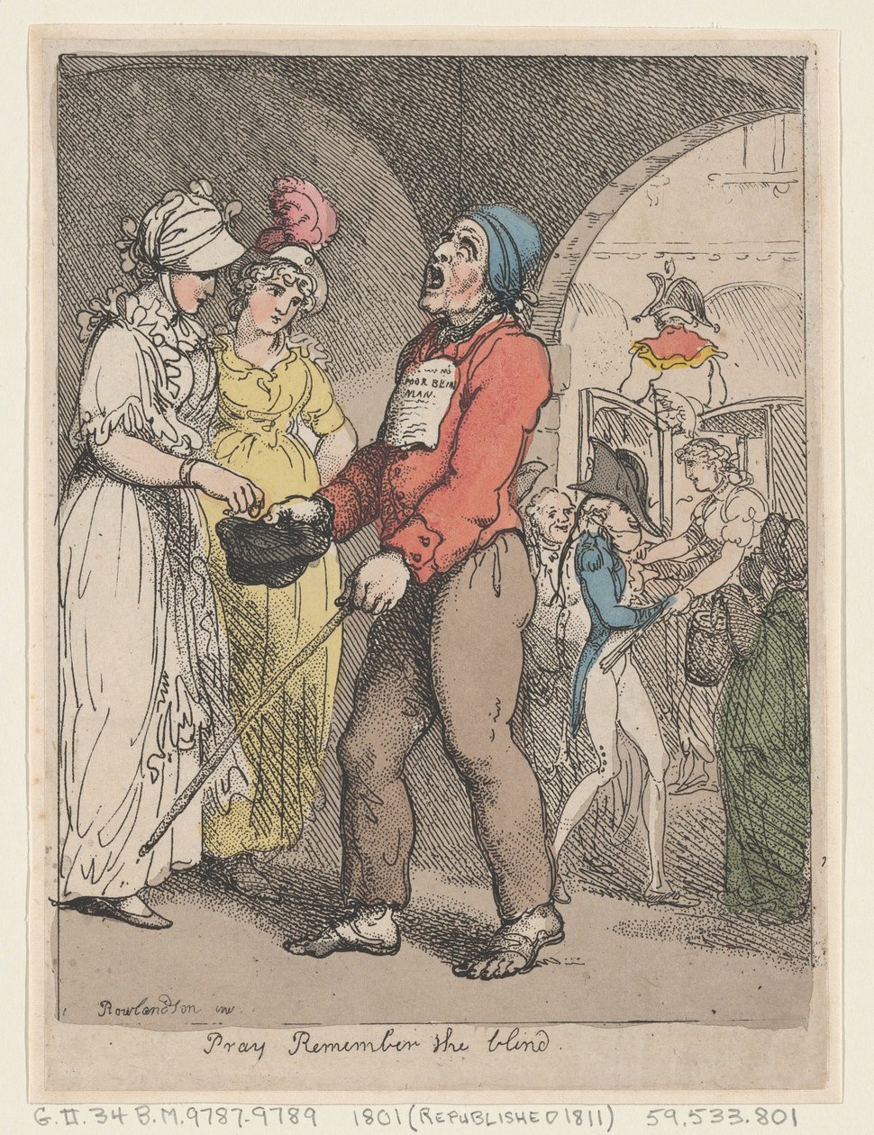 Bed Husk de blinde, 1801., 1801. af Thomas Rowlandson