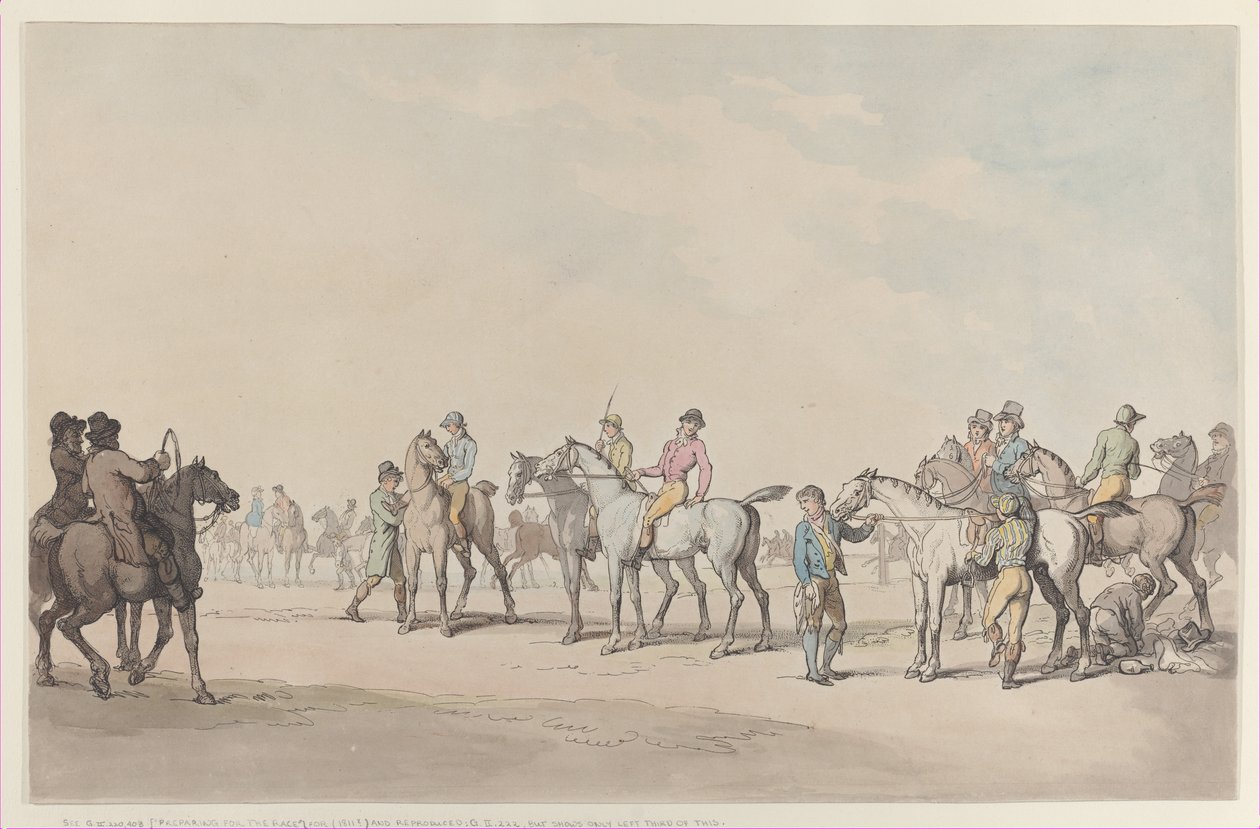 Forberedelse til løbet, 1804., 1804. af Thomas Rowlandson