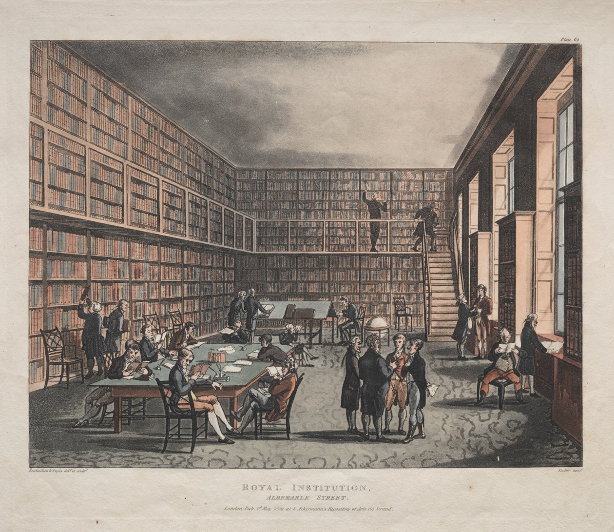 Royal Institution, Albemarle Street af Thomas Rowlandson