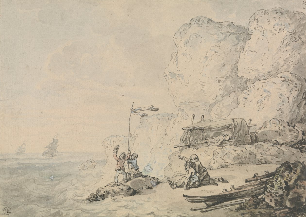 Skibbrudne Sømænd af Thomas Rowlandson