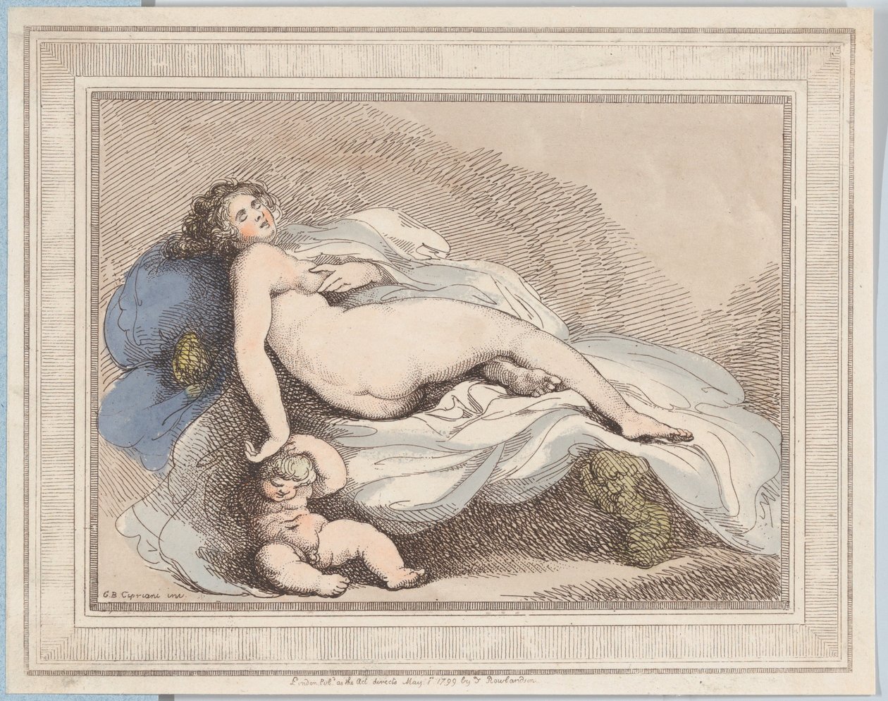 Sovende Venus og kærlighed, 1799., 1799. af Thomas Rowlandson