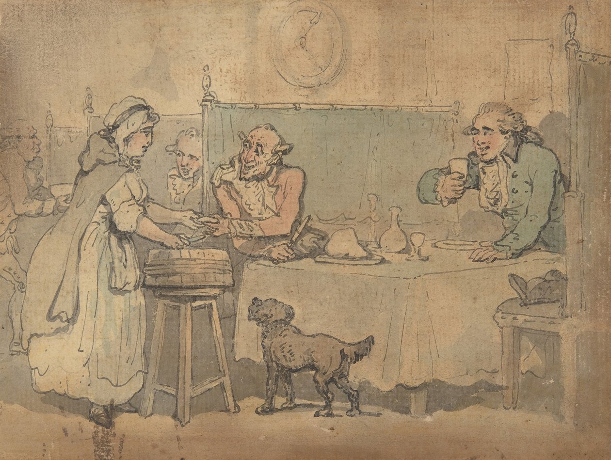 Værtshusscene, 1780-1827. af Thomas Rowlandson