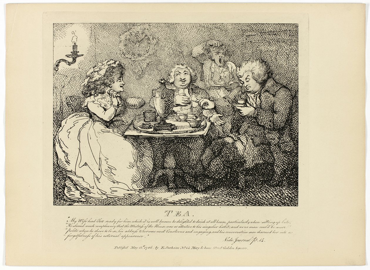Te, fra Boswells tur til Hebriderne af Thomas Rowlandson