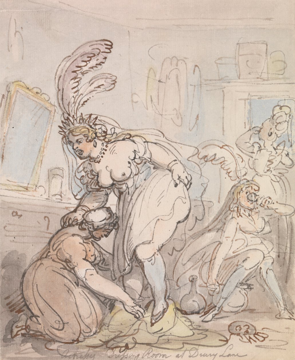 Skuespillerindernes omklædningsrum på Drury Lane af Thomas Rowlandson