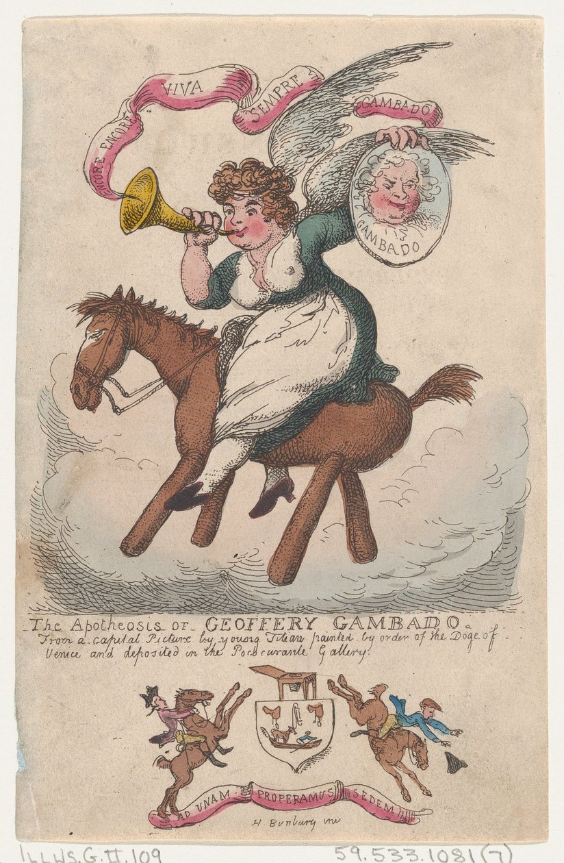 The Apotheosis of Geoffery Gambado, 1808., 1808. af Thomas Rowlandson
