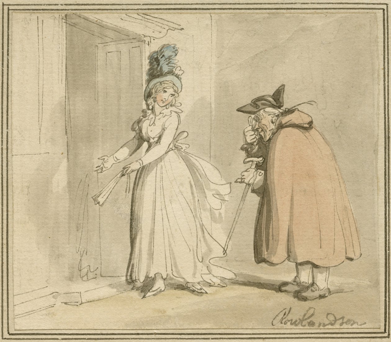Kurtisanen, ca. 1785-1800 af Thomas Rowlandson