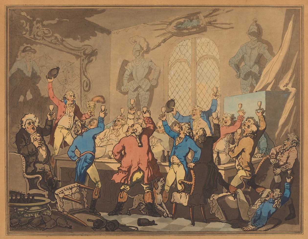 Middagen, 1787. af Thomas Rowlandson